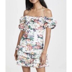 Zimmermann Floral Off-Shoulder Mini Dress